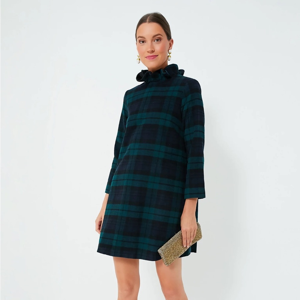 Tuckernuck Green and Black Plaid A-line Dress